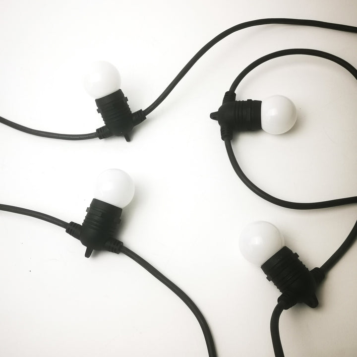 G45 Milky Bulb | 10m 10 Bulbs | Flush Mount Festoon Lights