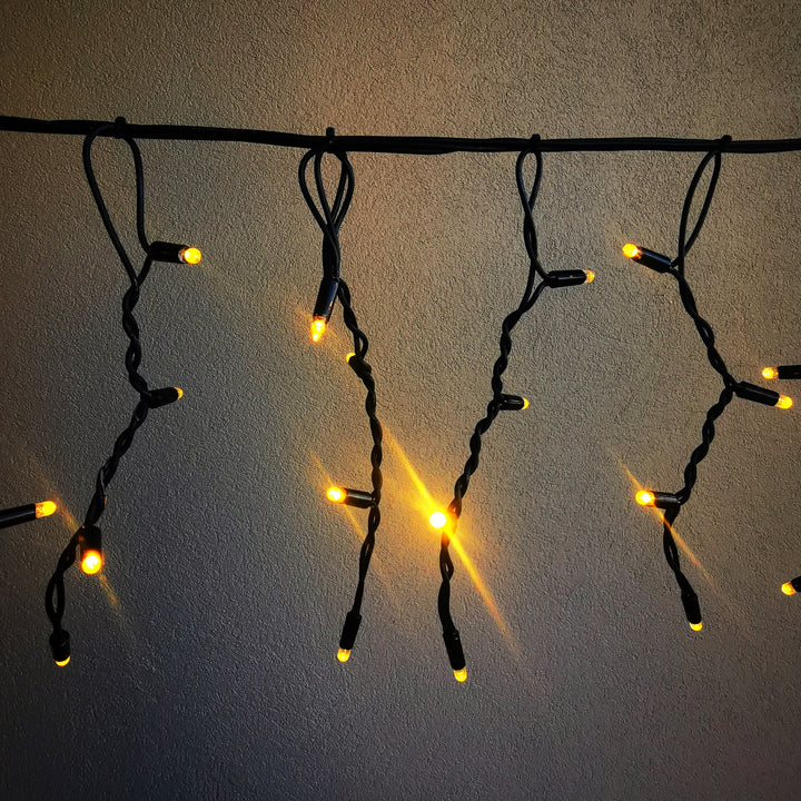 Outdoor Fringe Fairy Lights | 3m Black Rubber Cable Connectable | 30cm Drops | Pro Series