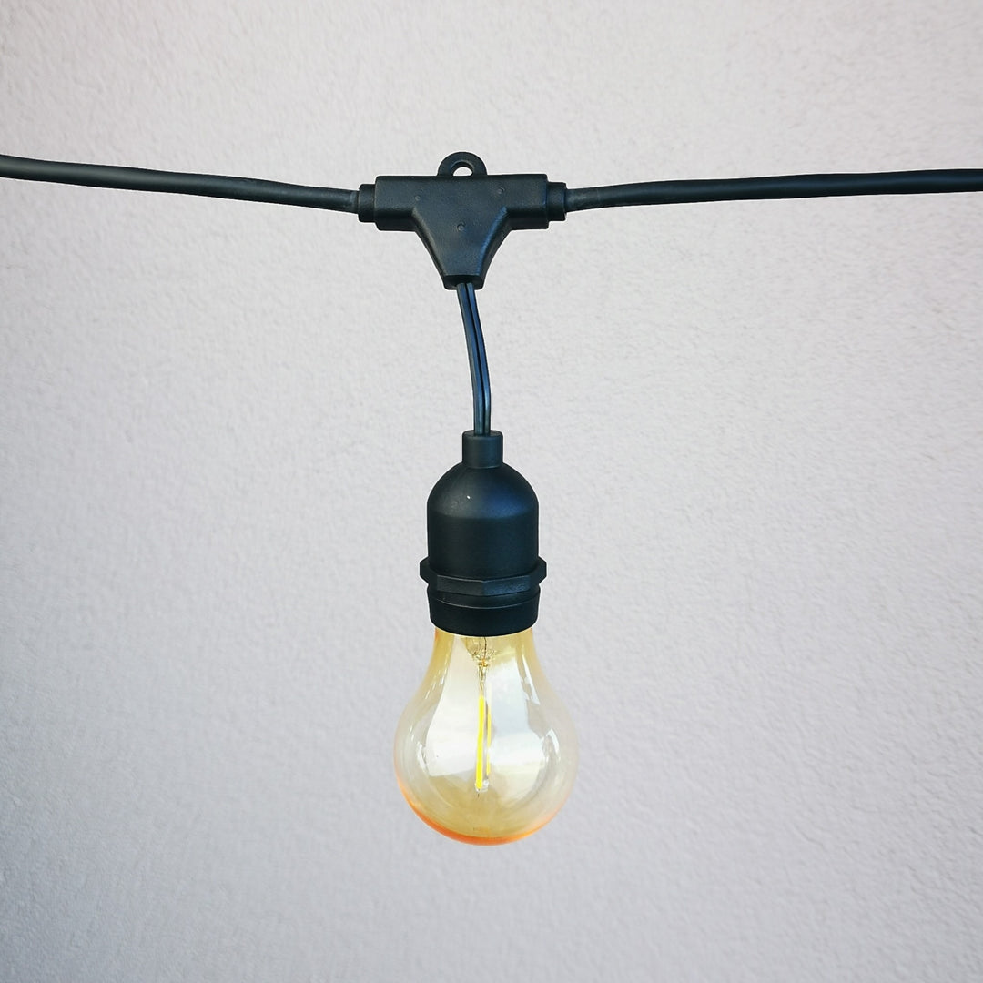 A60 Amber Bulb | 10m 10 Bulbs | Drop Hang Dimmable Festoon Lights