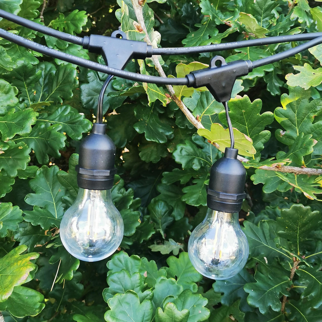 A60 Clear Bulb | 10m 10 Bulbs | Drop Hang Dimmable Festoon Lights