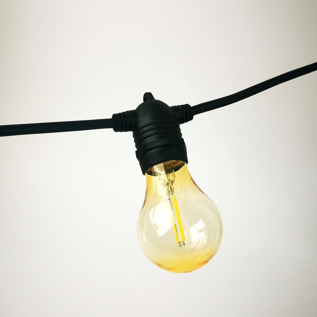 A60 Amber Bulb | 10m 10 Bulbs | Flush Mount Dimmable Festoon Lights