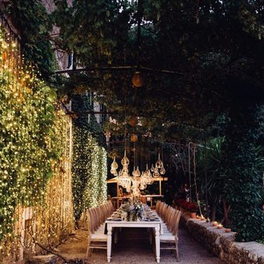 Outdoor Curtain Fairy Lights | 3m x 3m Black Rubber Connectable | Pro Series