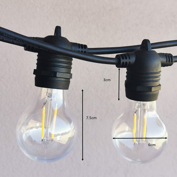A60 Bulb | 5m 10 Bulbs | Flush Mount Dimmable Festoon Lights
