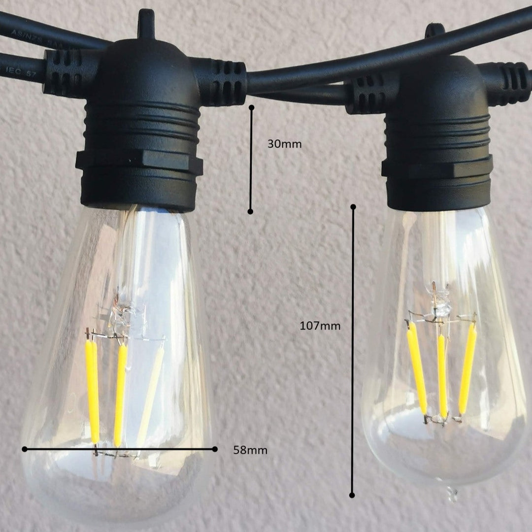 ST58 Clear Bulb Drop Hang Festoon Lights from Love Your Lights