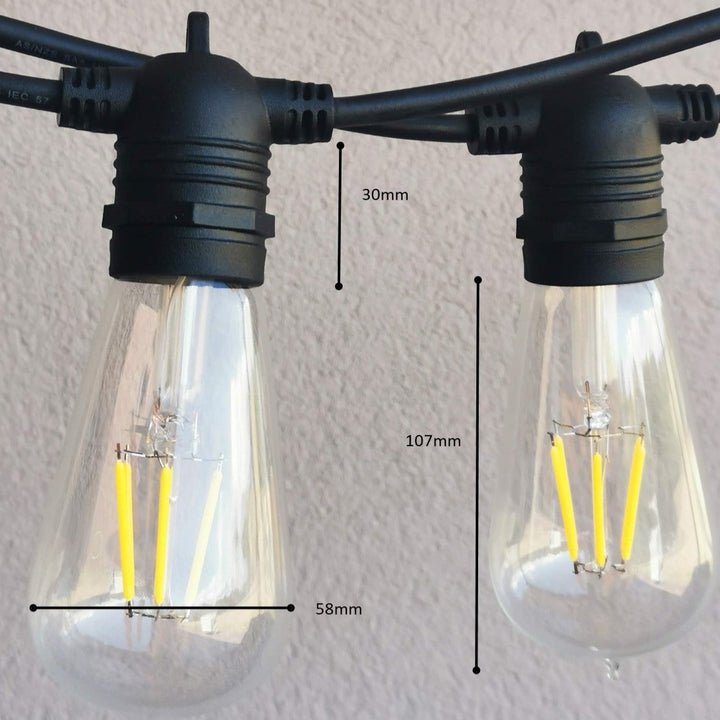 ST58 Clear Bulb Drop Hang Festoon Lights from Love Your Lights