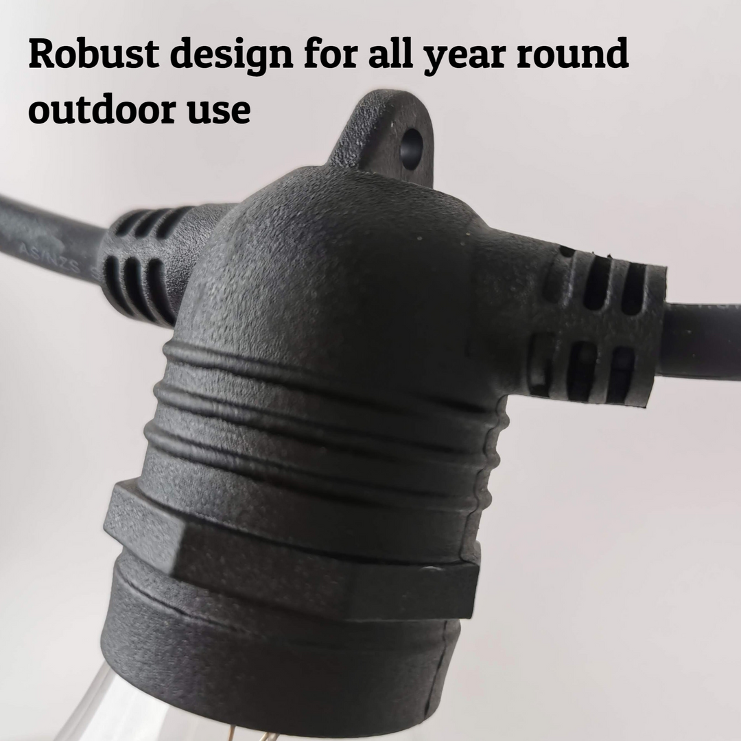 G80 Amber Bulb | 10m 10 Bulbs | Flush Mount Dimmable Festoon Lights