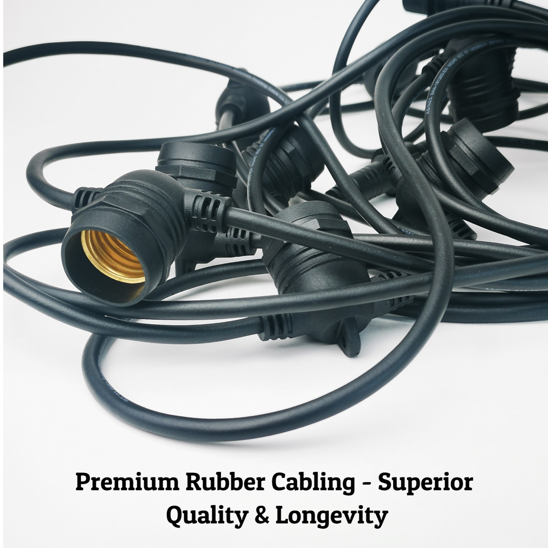 G80 Amber Bulb | 10m 10 Bulbs | Flush Mount Dimmable Festoon Lights