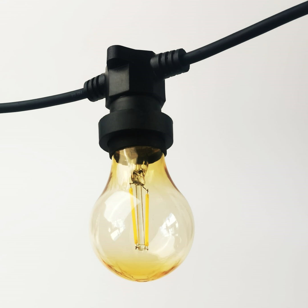 A60 Amber Bulb  | 10m 10 Bulbs | Flat Flush Mount Festoon Lights