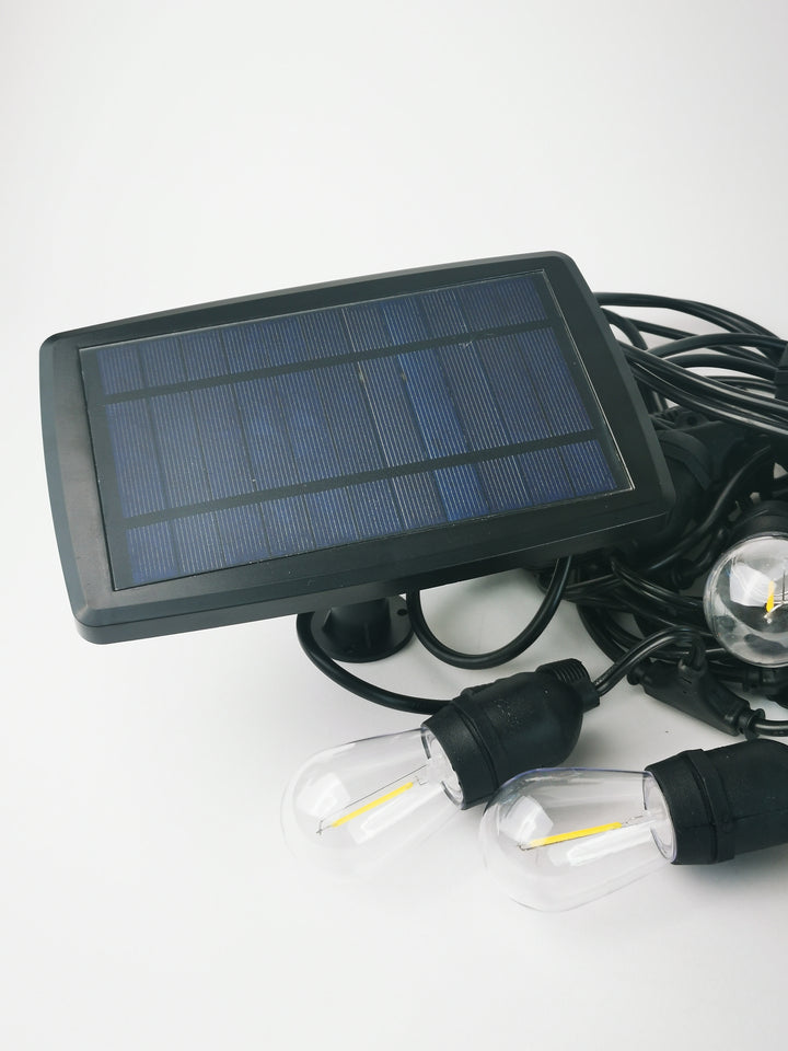 Solar S14 Festoon Lights | Flush Mount Style | 14.7m 15 Bulbs | Remote Control