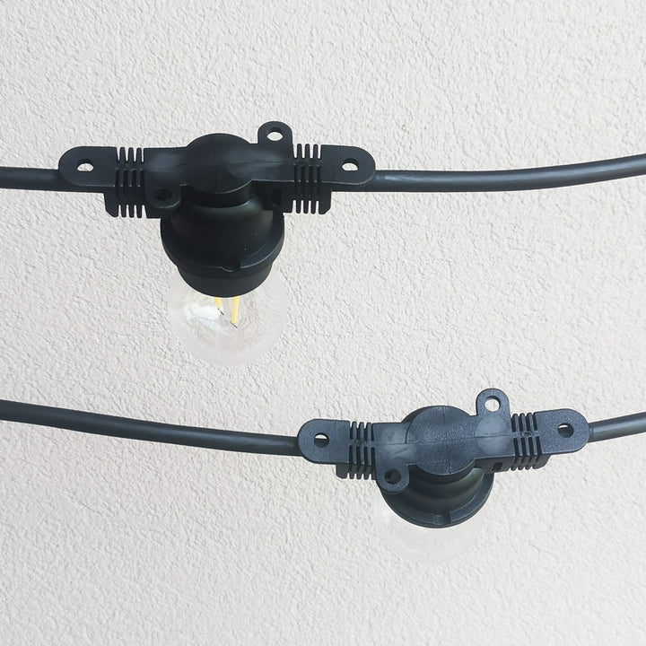 S14 Bulb | 10m 10 Bulbs | Flat Flush Mount Festoon Lights