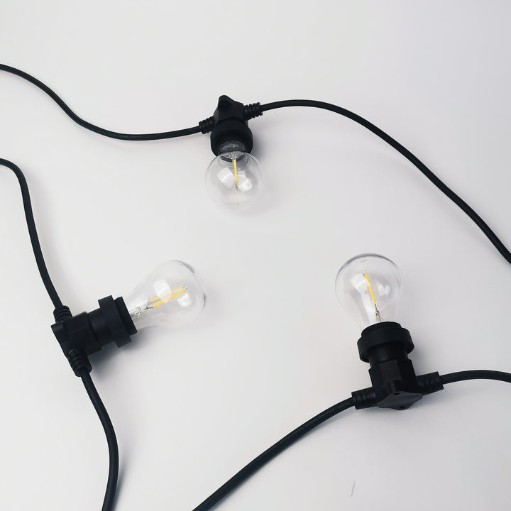 A60 Bulb Festoon Lights | 10m 10 Bulbs | Flat Flush Mount
