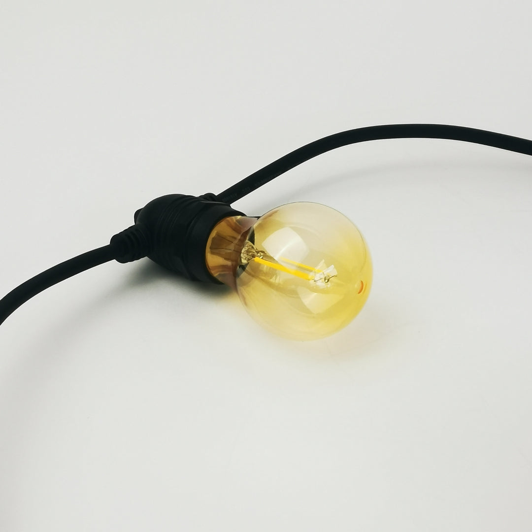 A60 Amber Bulb | 5m 10 Bulbs | Flush Mount Dimmable Festoon Lights