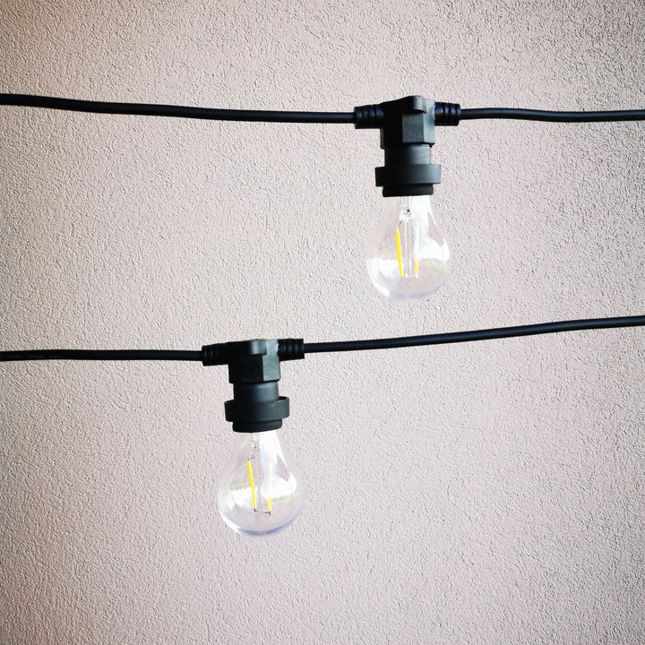 A60 Bulb Festoon Lights | 10m 10 Bulbs | Flat Flush Mount