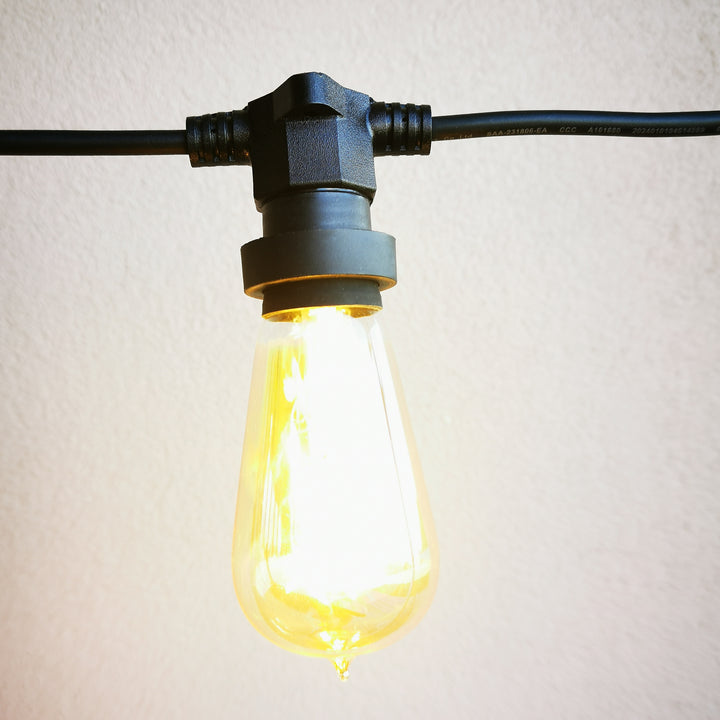 ST58 Amber Bulb | 10m 10 Bulbs | Flat Flush Mount Dimmable Festoon Lights