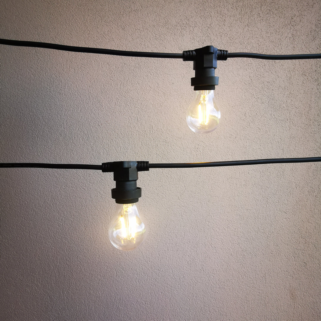 S14 Bulb | 10m 10 Bulbs | Flat Flush Mount Festoon Lights
