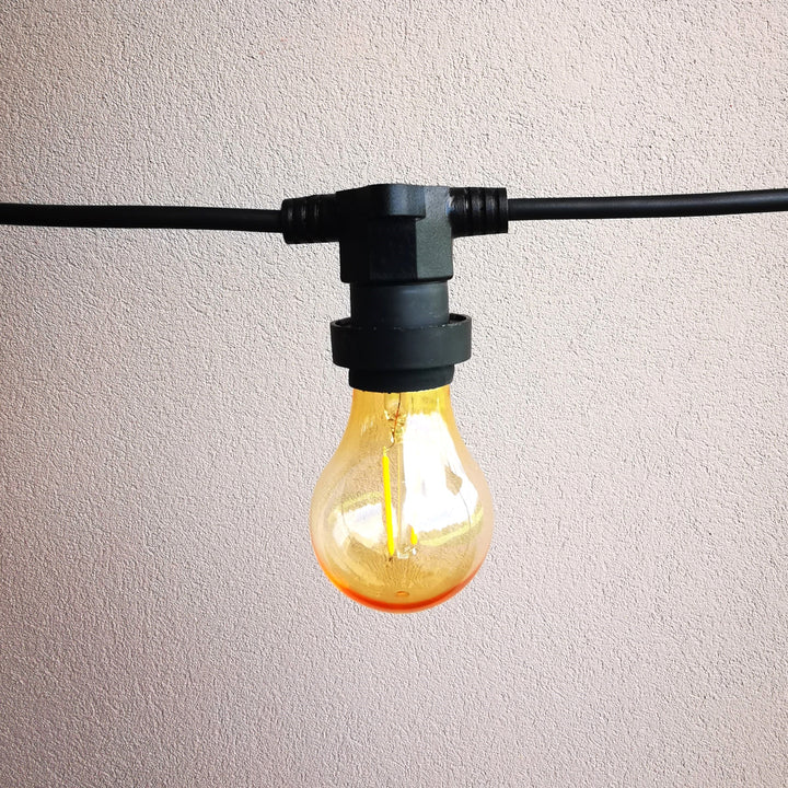 A60 Amber Bulb  | 10m 10 Bulbs | Flat Flush Mount Festoon Lights