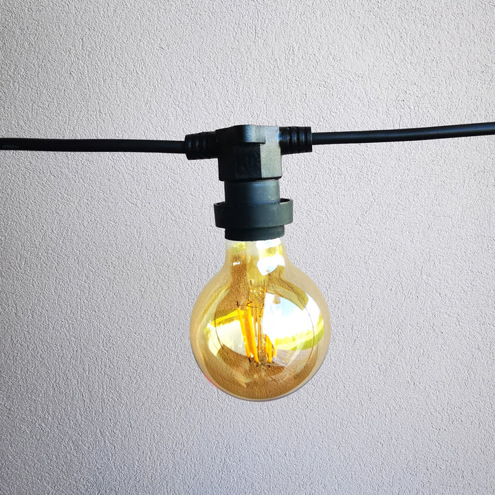 G80 Amber Bulb  | 10m 10 Bulbs | Flat Flush Mount Festoon Lights