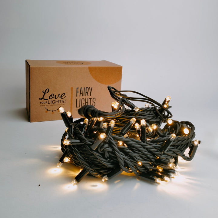 Outdoor Low Voltage Fairy Lights | 10m Black Rubber Cable Connectable | Pro Series Low Voltage