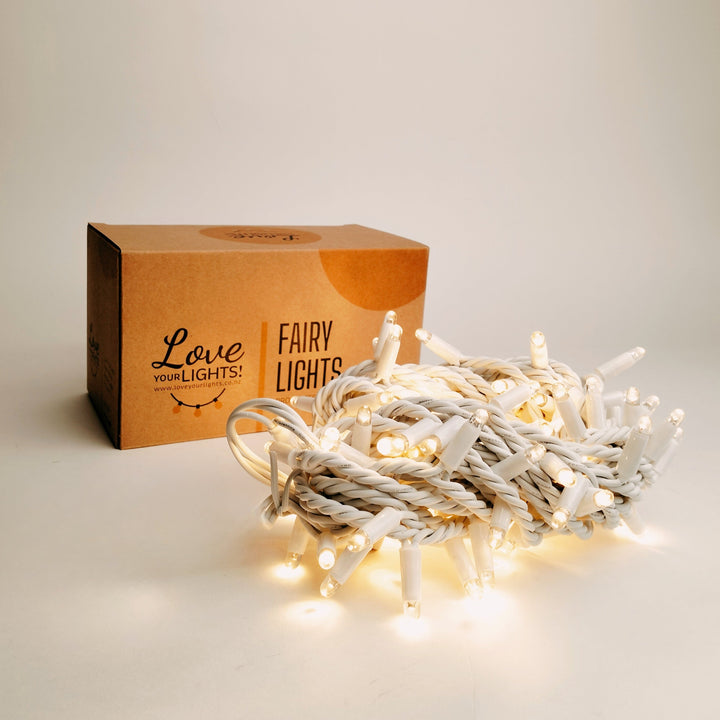 Outdoor Fairy Lights | 10m White Rubber Cable Connectable | Pro Series