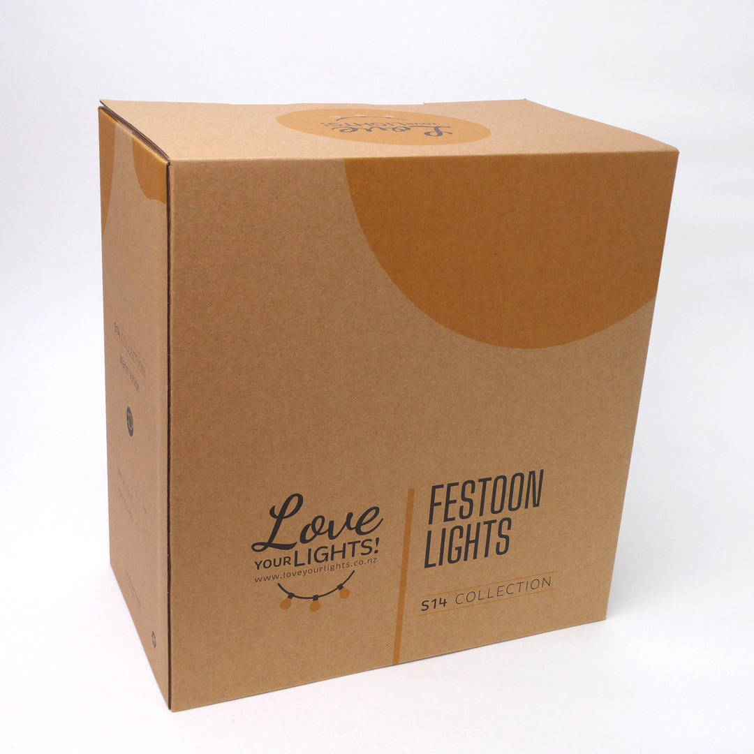 G80 Amber Bulb | 15m 15 Bulbs | Drop Hang Dimmable Festoon Lights