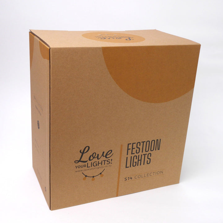 G80 Amber Bulb | 15m 15 Bulbs | Drop Hang Dimmable Festoon Lights