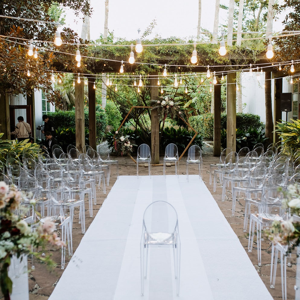 S14 Clear Bulb | 10m 10 Bulbs | Dimmable Drop Hang | White Cable