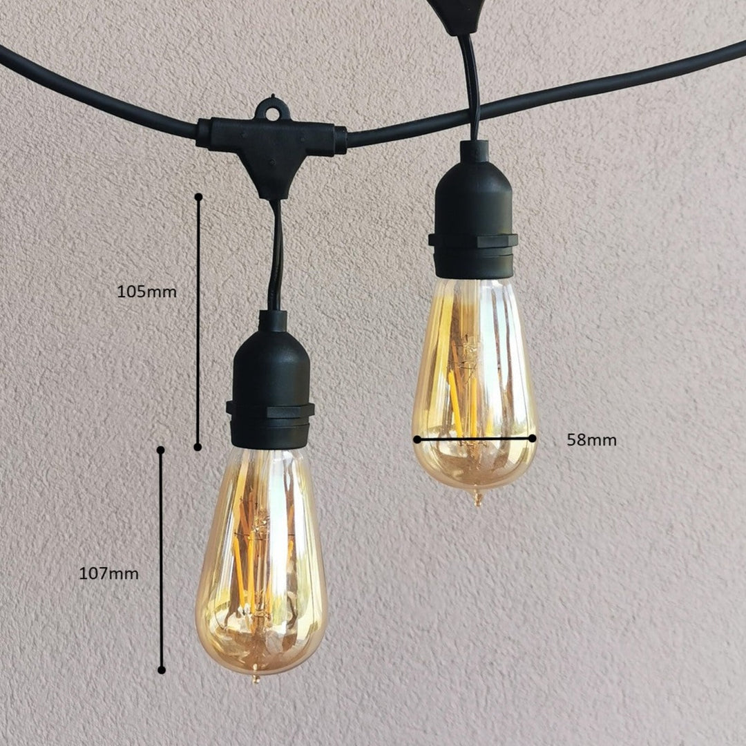 ST58 Amber Bulb Drop Hang Festoon Lights from Love Your Lights