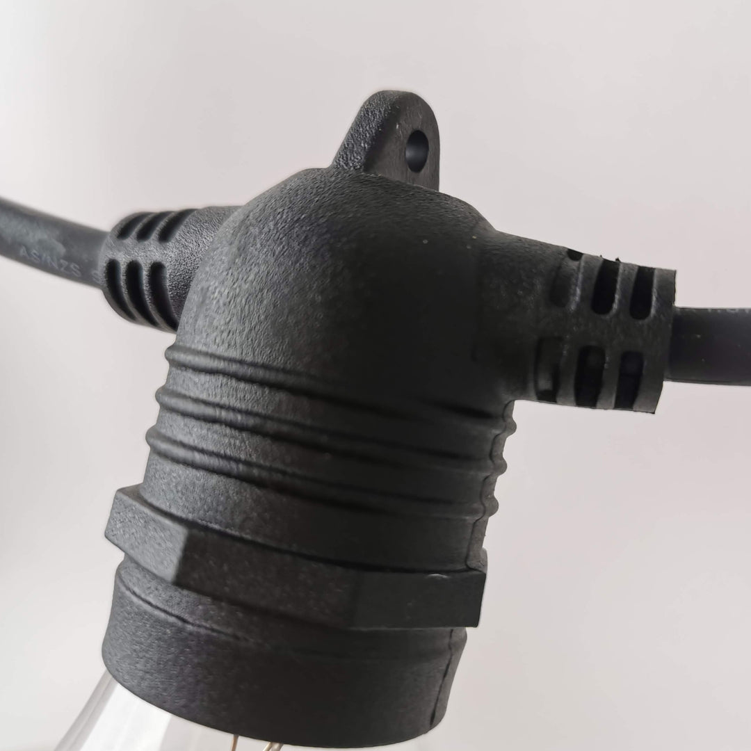 A19 Amber Bulb Flush Mount Festoon Lights from Love Your Lights