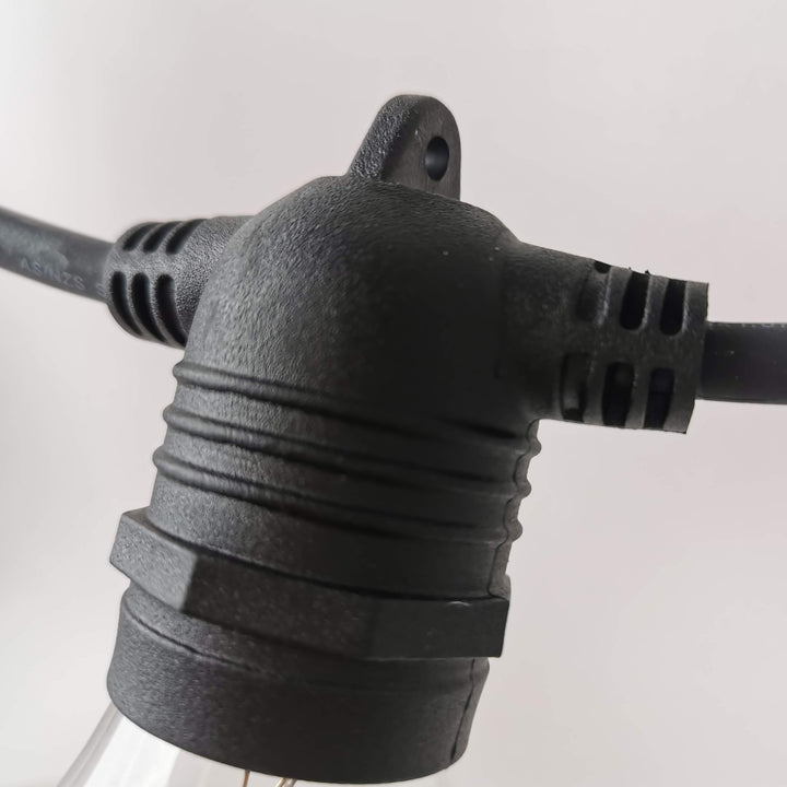 A19 Amber Bulb Flush Mount Festoon Lights from Love Your Lights