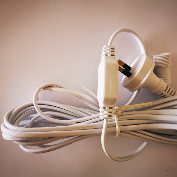 5m Fairy Light Power Cable | PVC | White | Essential & Core