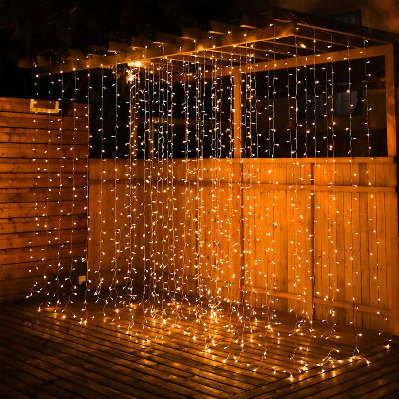 Outdoor Curtain Fairy Lights | 2m x 2m White Rubber Connectable  | Pro Series
