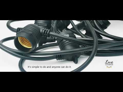 How to connect multiple sets of A19 Amber Bulb Drop Hang Festoon Lights from Love Your Lights