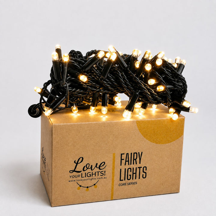 Indoor & Outdoor Fairy Lights | 10m | Connectable | Black PVC Cable | Core Series