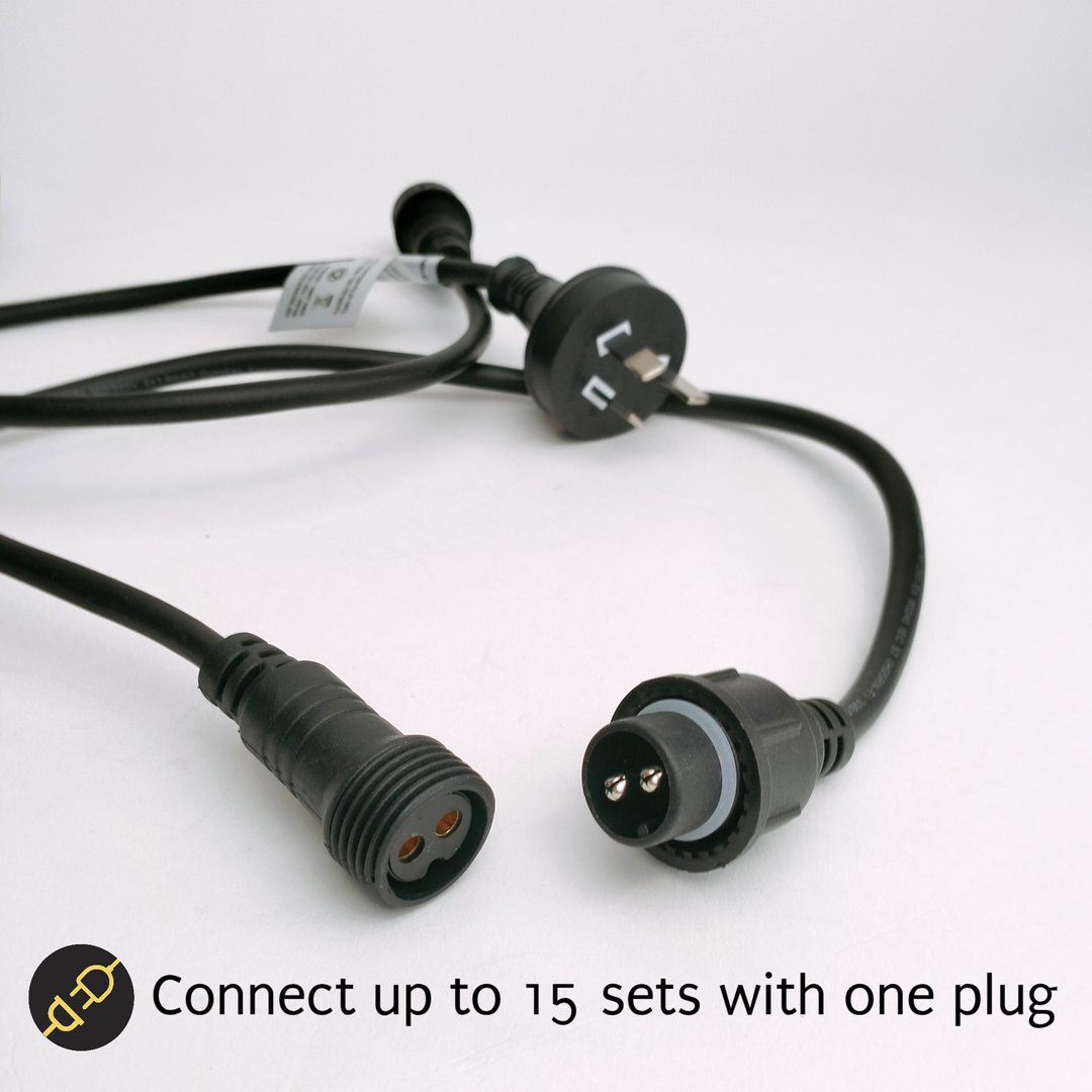 G80 Amber Bulb | 5m 10 Bulbs | Flush Mount Dimmable Festoon Lights