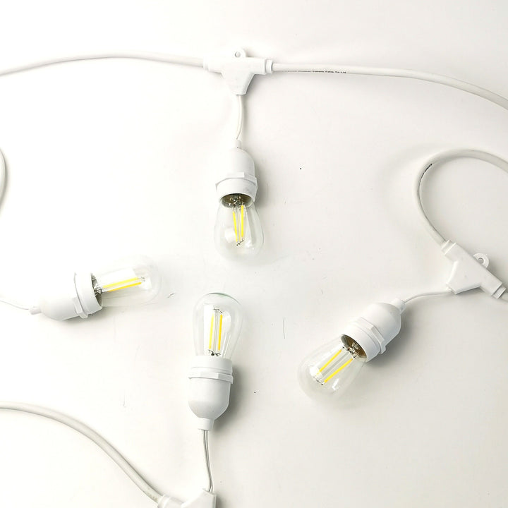 White S14 Drop Hang Festoon Lights Glass Bulb from Love Your Lights