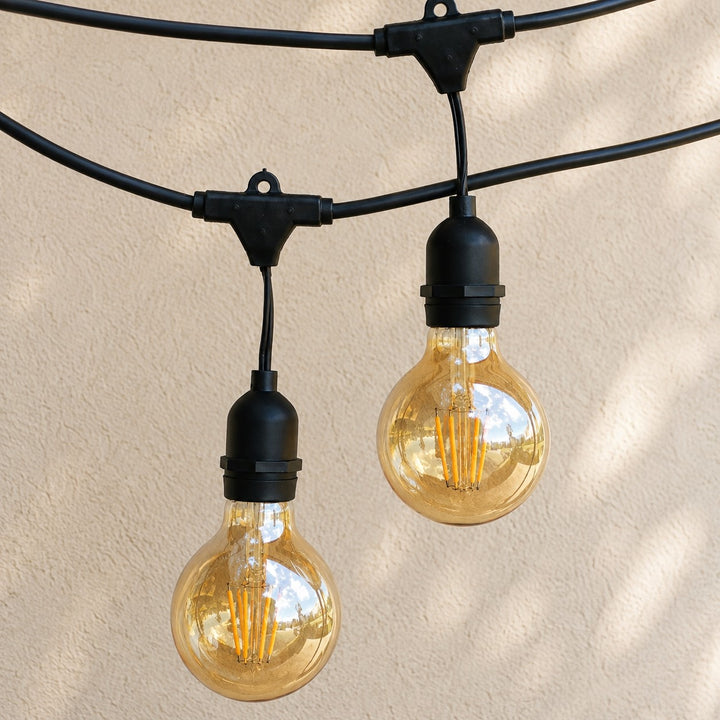 Festoon Lights | G80 Amber Bulb | 10m 10 Bulbs | Drop Hang | Connectable