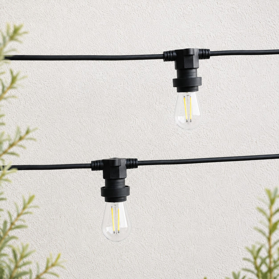 Festoon Lights | S14 Bulb | 10m 10 Bulbs | Flat Flush Mount | Connectable