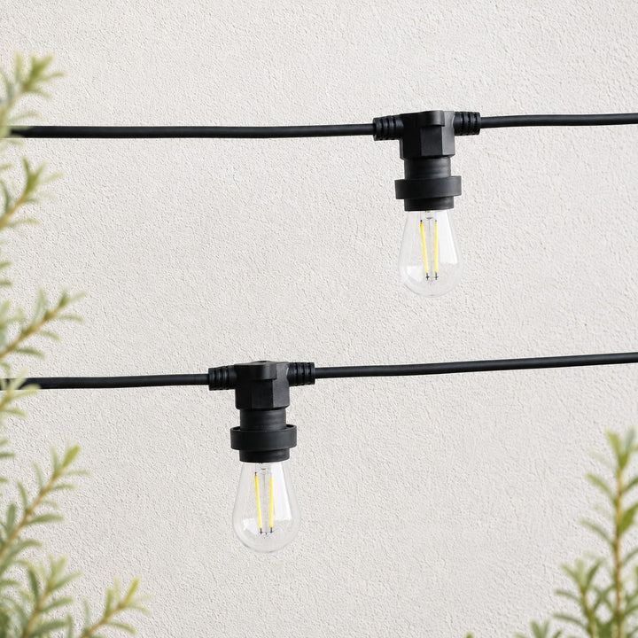 Festoon Lights | S14 Bulb | 10m 10 Bulbs | Flat Flush Mount | Connectable