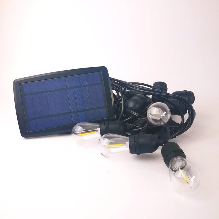 Solar S14 Festoon Lights | Flush Mount Style | 14.7m 15 Bulbs | Remote Control