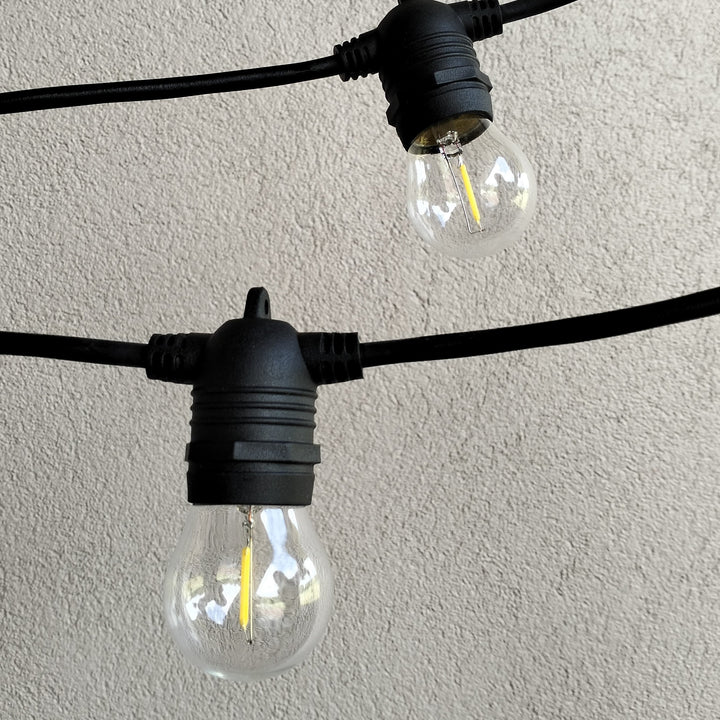G45 Glass Blub | 5m 10 Bulbs | Non-Dimmable | Flush Mount Festoon Lights