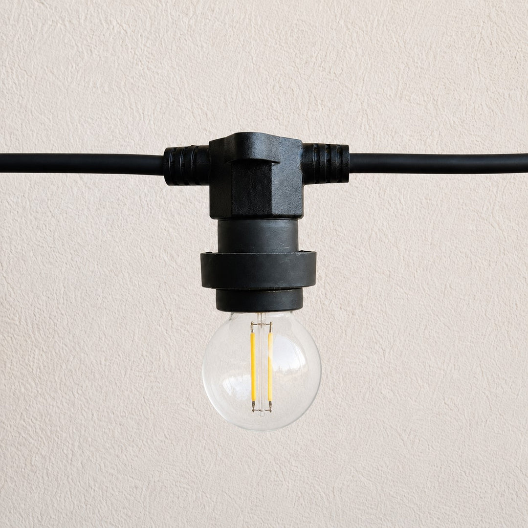 Festoon Lights | G45 Bulb | 10m 10 Bulbs | Flat Flush Mount | Connectable