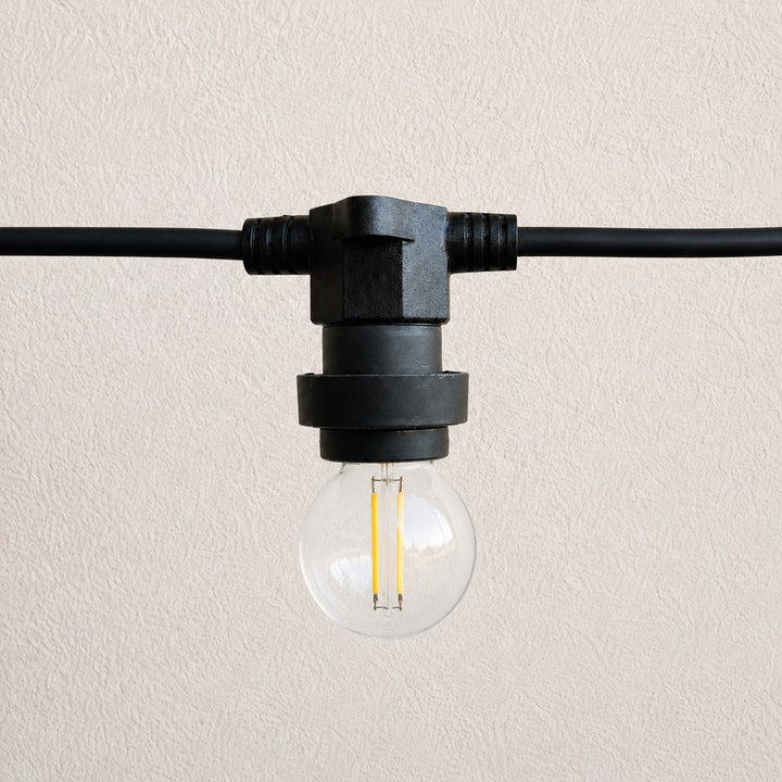 Festoon Lights | G45 Bulb | 10m 10 Bulbs | Flat Flush Mount | Connectable