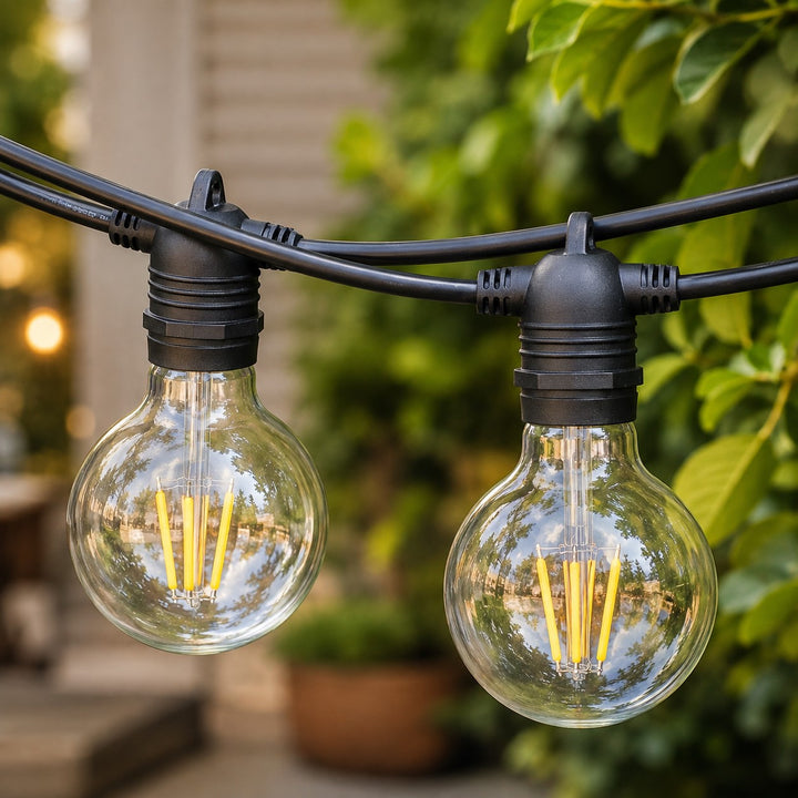 Festoon Lights | G80 Clear Bulb | 10m 10 Bulbs | Flush Mount | Connectable