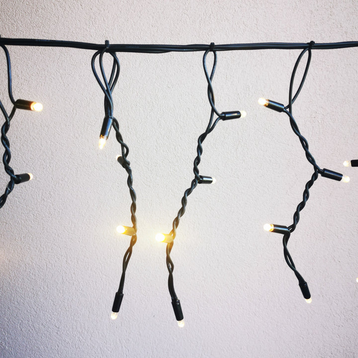 Indoor & Outdoor Fringe Fairy Lights | 3m Black Rubber Cable Connectable | 30cm Drops | Pro Series