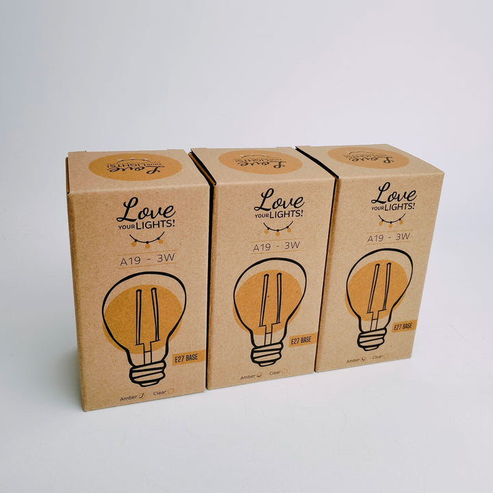 A19 Amber Bulb Flush Mount Festoon Lights from Love Your Lights
