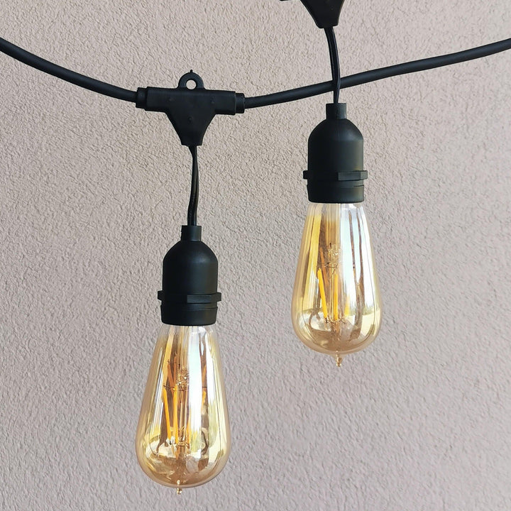 ST58 Amber Bulb | 5m 10 Bulbs | Drop Hang Dimmable Festoon Lights