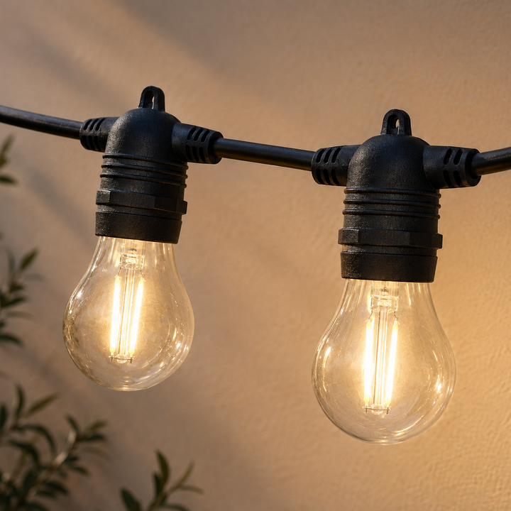 A60 Clear Bulb  | 10m 20 Bulbs | Flush Mount Dimmable Festoon Lights