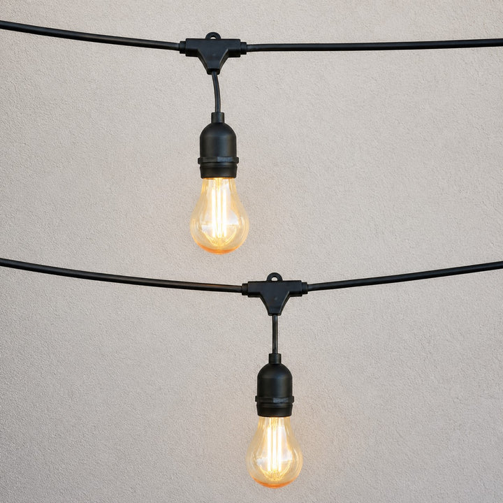 Festoon Lights | A60 Amber Bulb | 10m 10 Bulbs | Drop Hang | Connectable