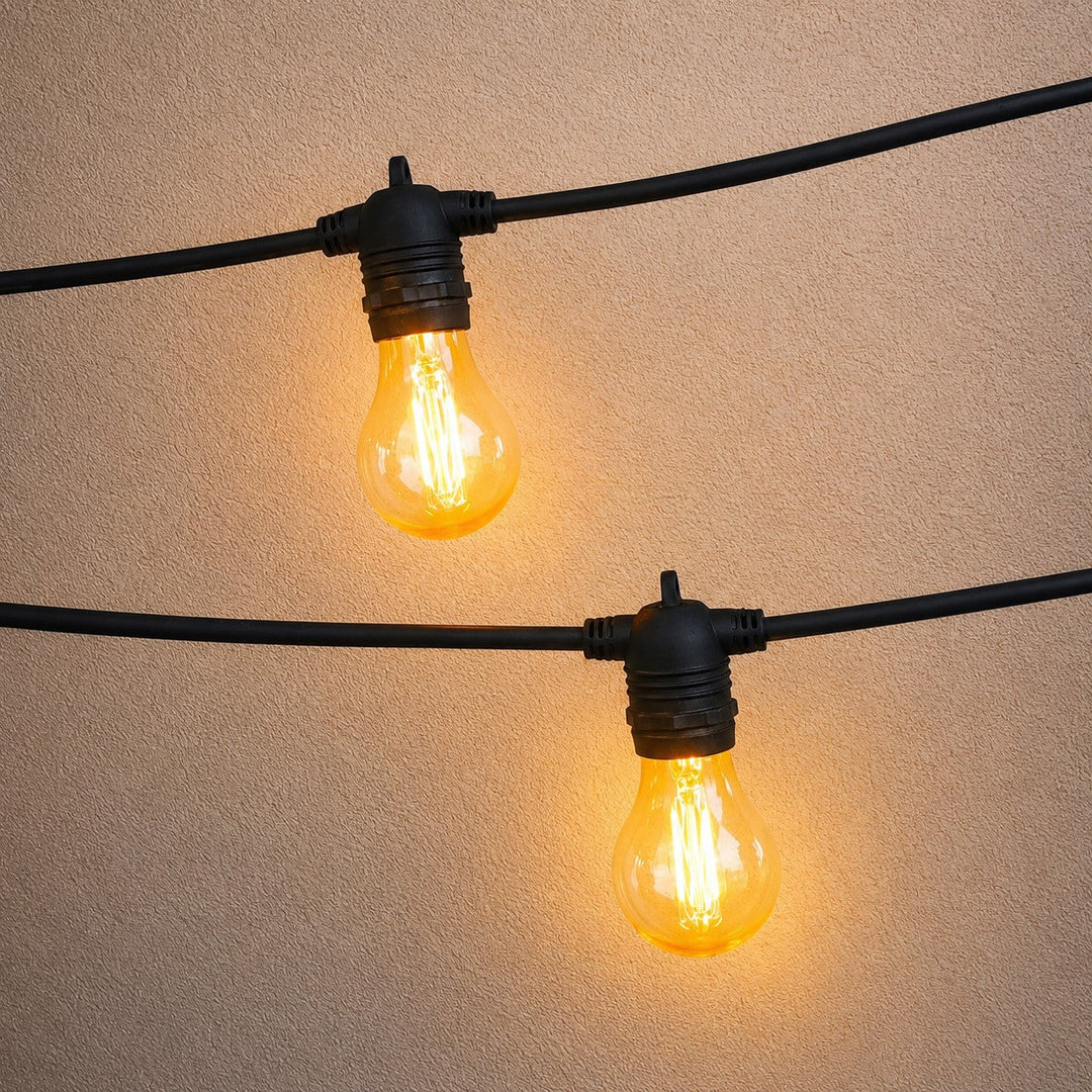 A60 Amber Bulb | 10m 20 Bulbs | Flush Mount Dimmable Festoon Lights