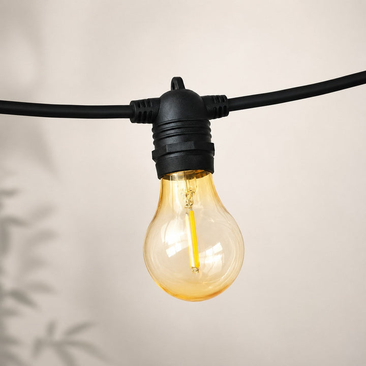A60 Amber Bulb | 10m 20 Bulbs | Flush Mount Dimmable Festoon Lights